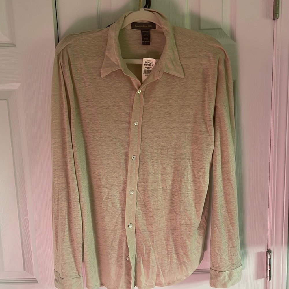 Banana Republic large light linen button down